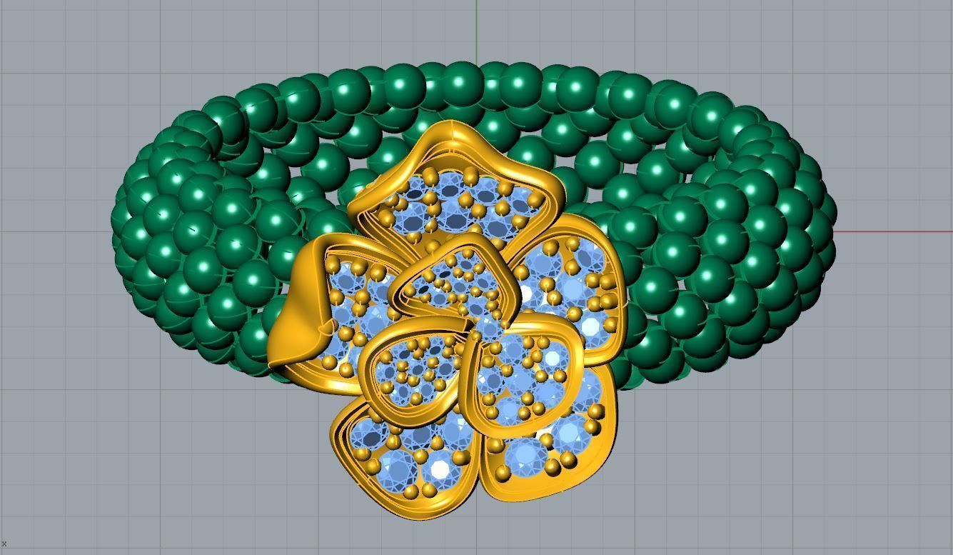 Floweret Granular Ring 3D print model_7