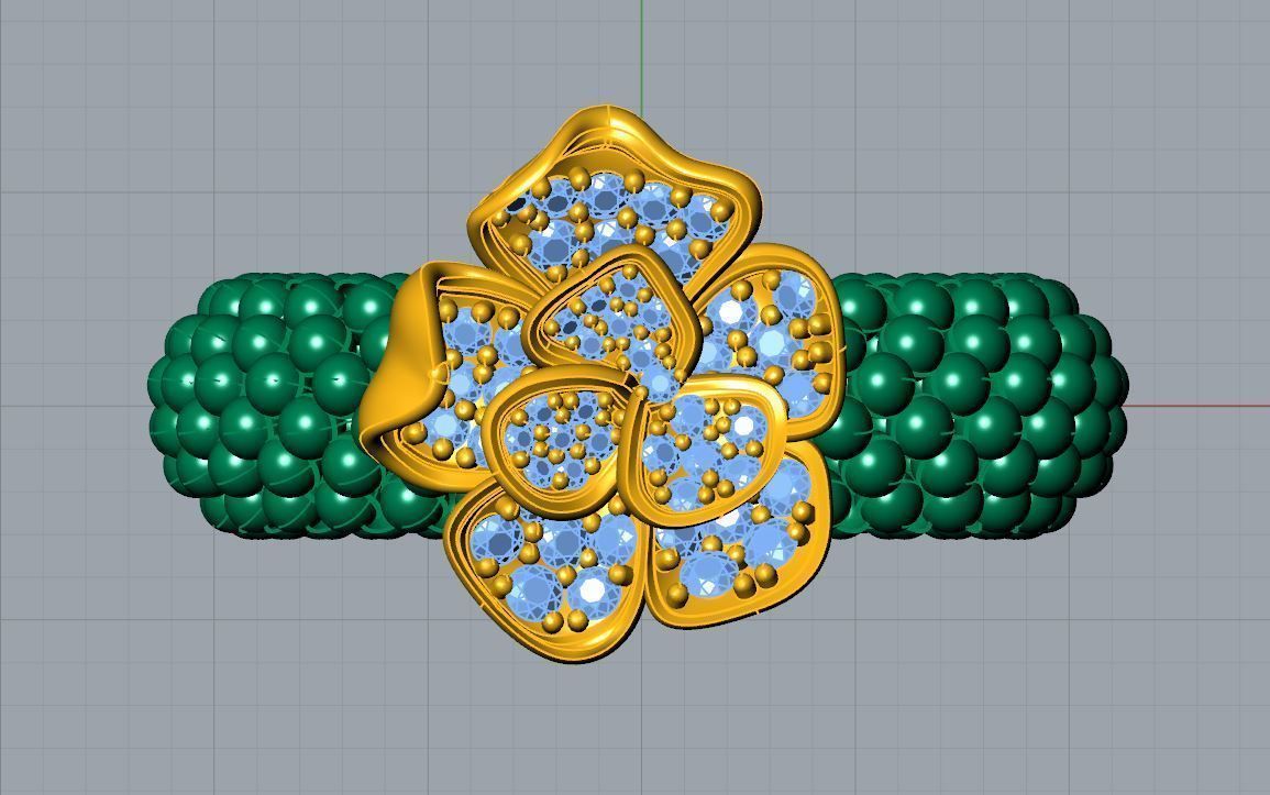 Floweret Granular Ring 3D print model_6