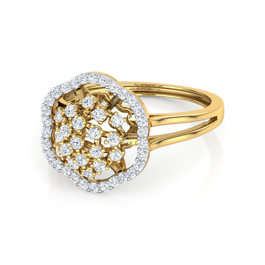 Sparkling Dome Ring 3D print model_3