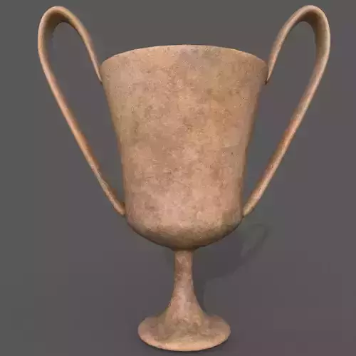 Medieval Terracotta Goblet Low-poly 3D model