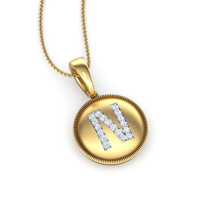 Alphabet N Pendant 3D print model_4