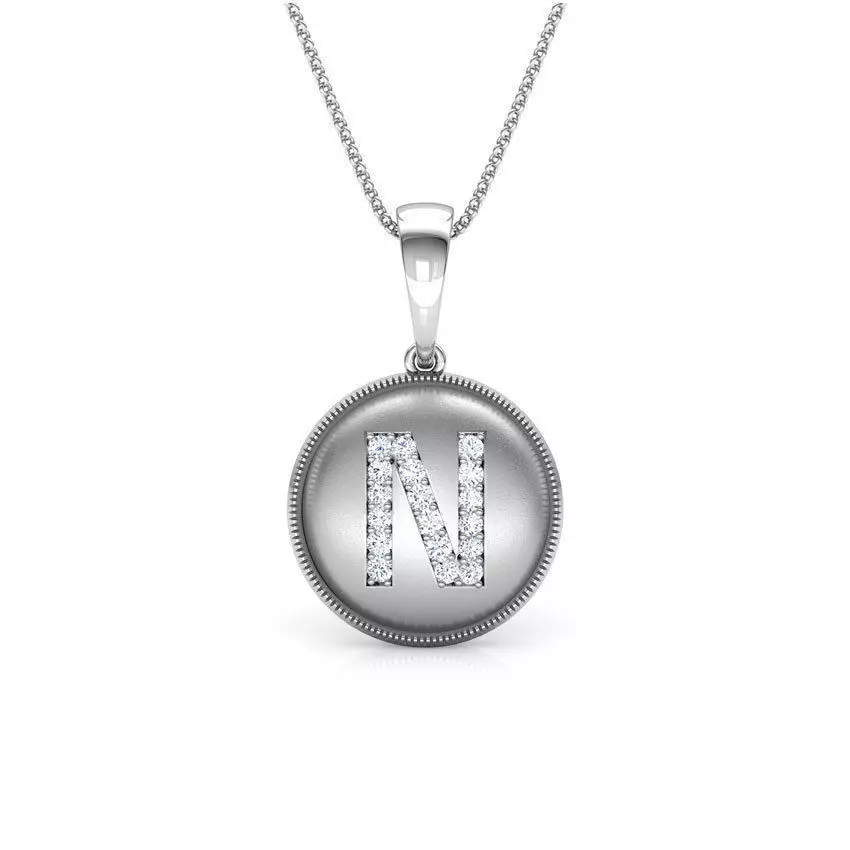Alphabet N Pendant 3D print model_0