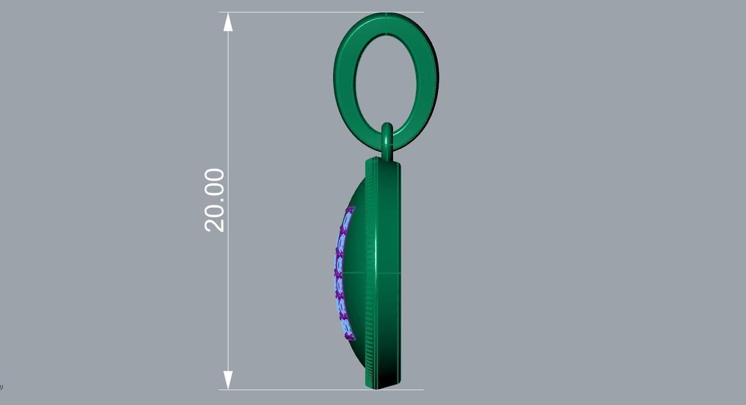 Alphabet N Pendant 3D print model_7