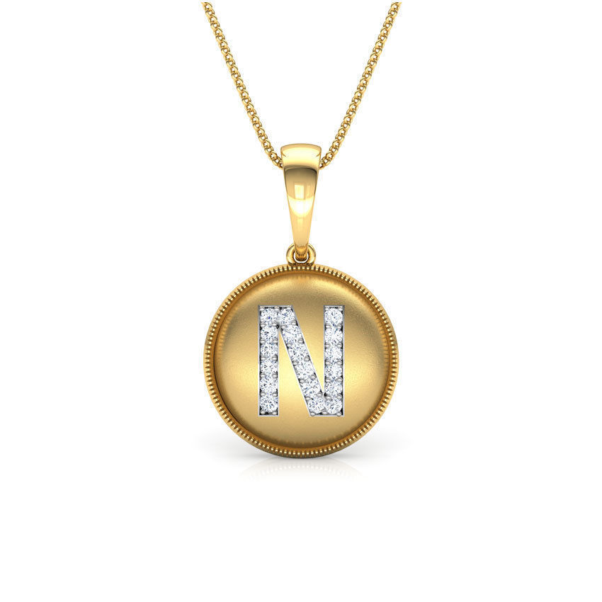 Alphabet N Pendant 3D print model_1