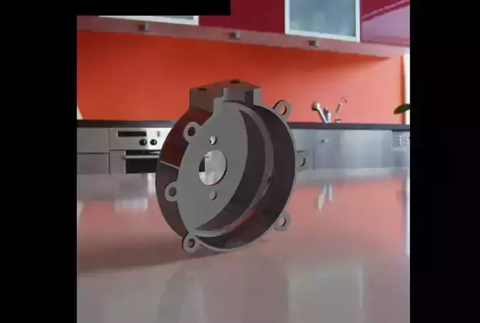 chasing metal plate on kitchen counter Free 3D model