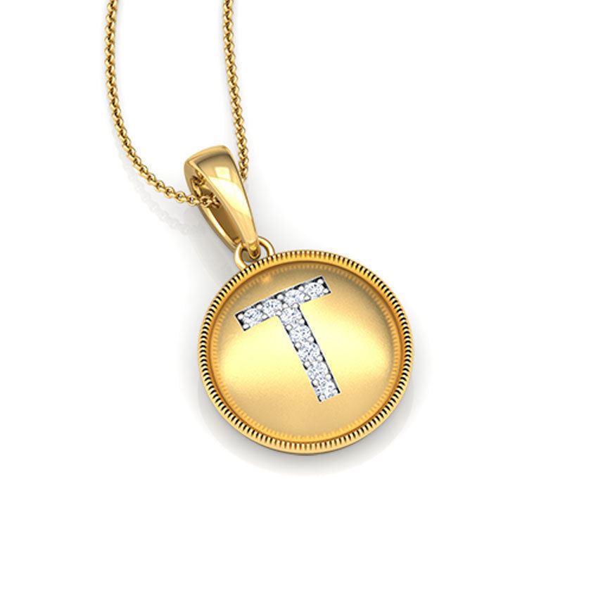 Alphabet T Pendant 3D print model_4