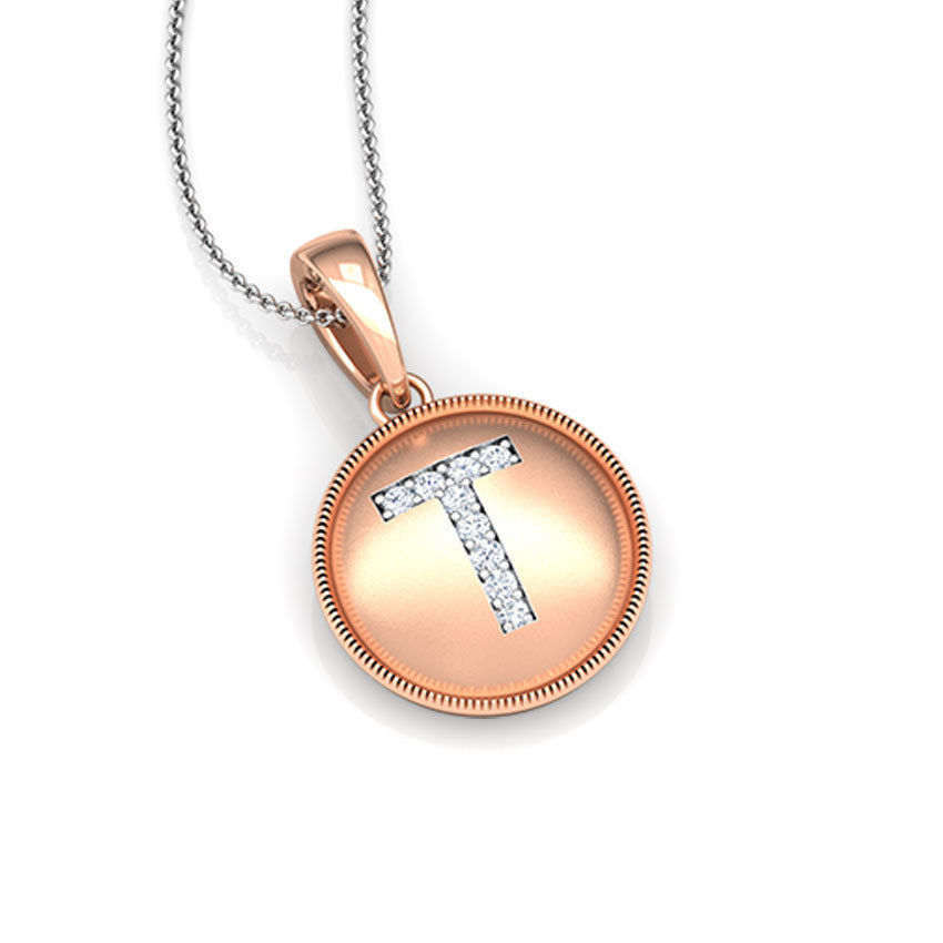 Alphabet T Pendant 3D print model_5