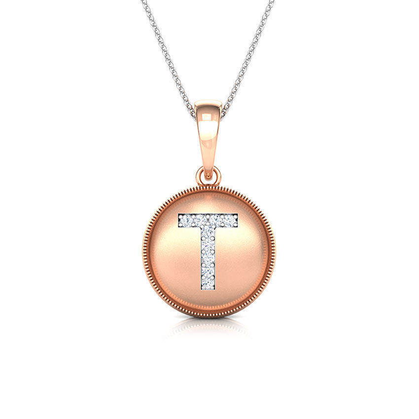 Alphabet T Pendant 3D print model_2