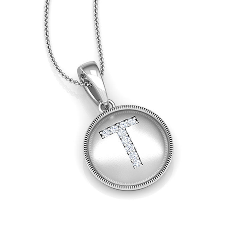 Alphabet T Pendant 3D print model_3