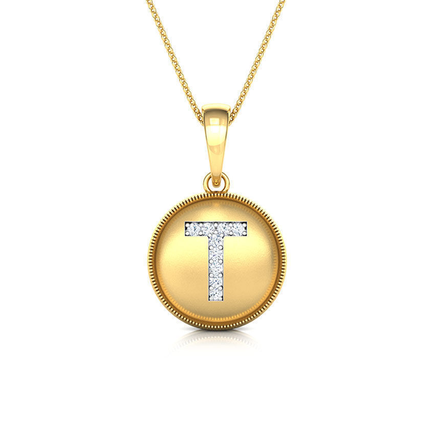 Alphabet T Pendant 3D print model_1