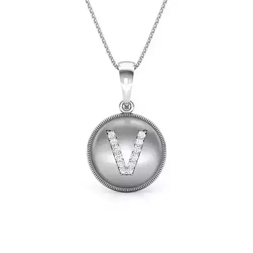 Alphabet V Pendant