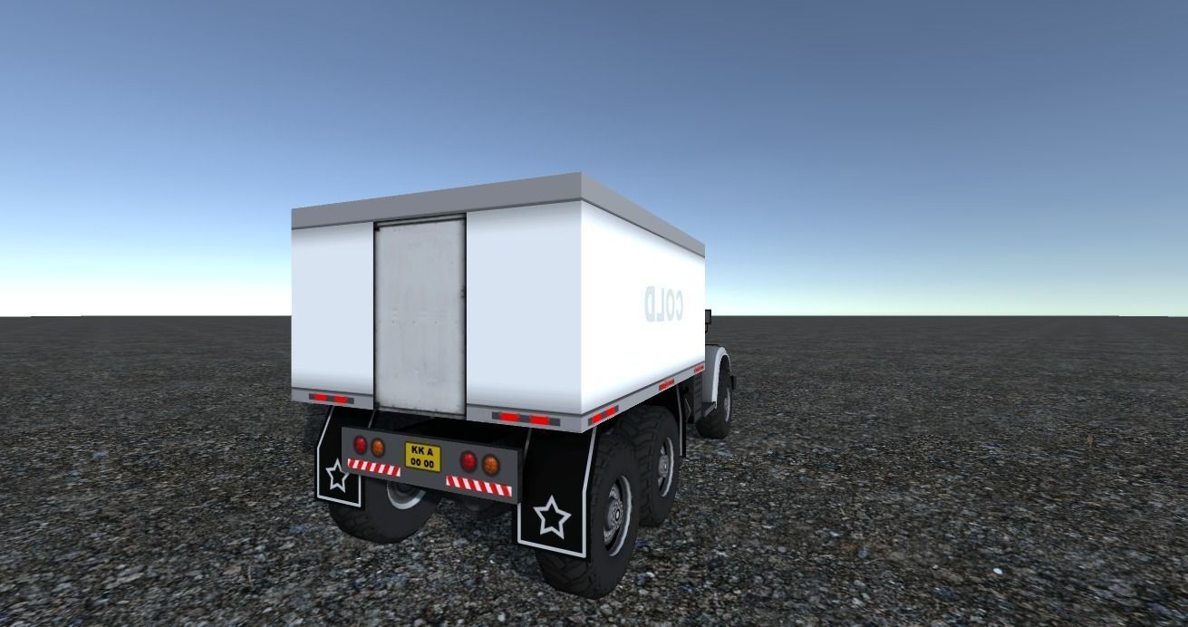 Industrial Cargo Truck 1 Low-poly 3D model_2