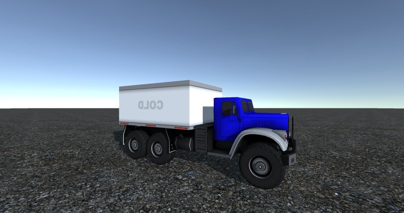 Industrial Cargo Truck 1 Low-poly 3D model_3