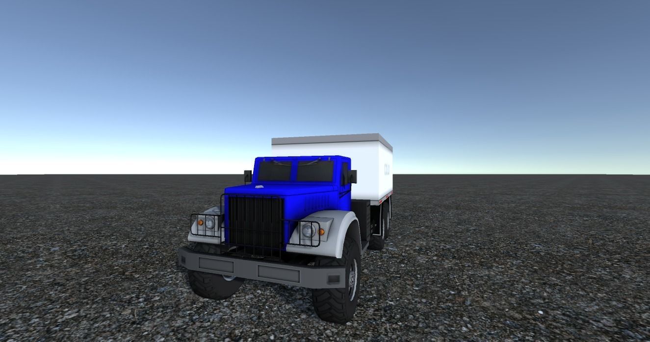 Industrial Cargo Truck 1 Low-poly 3D model_4