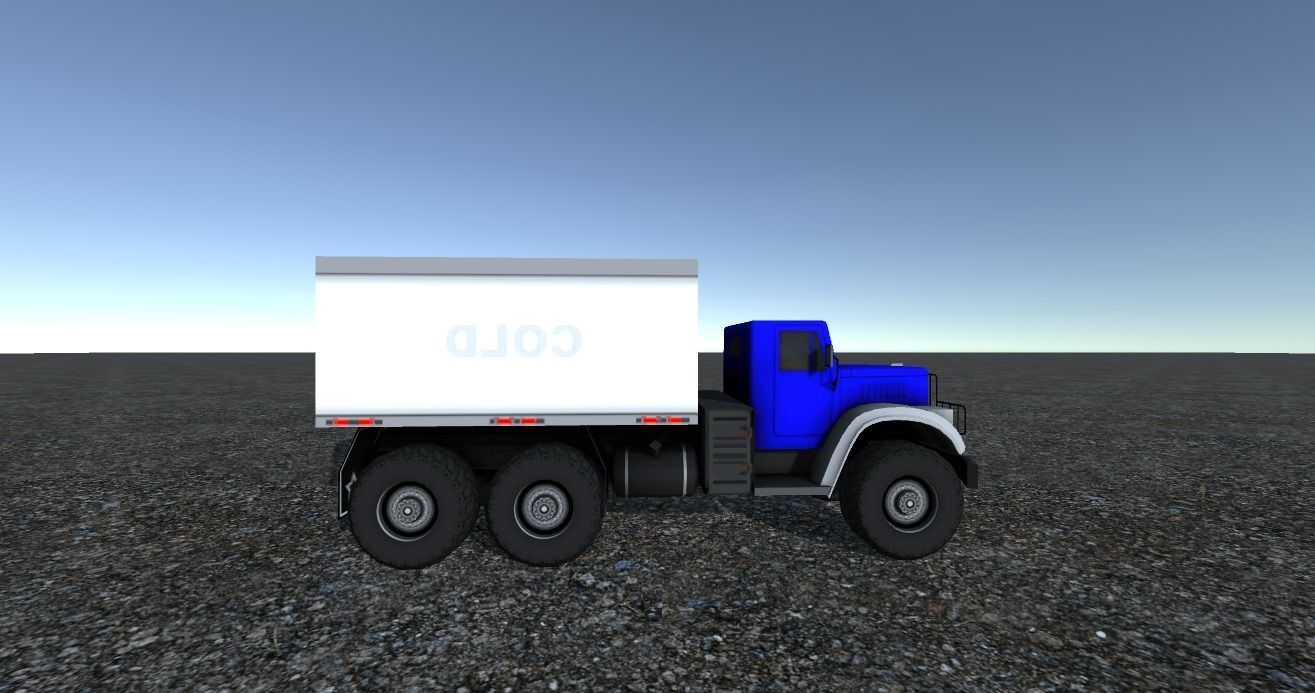 Industrial Cargo Truck 1 Low-poly 3D model_1