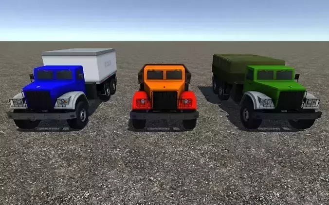 Industrial Cargo Truck Pack-1 Low-poly 3D model