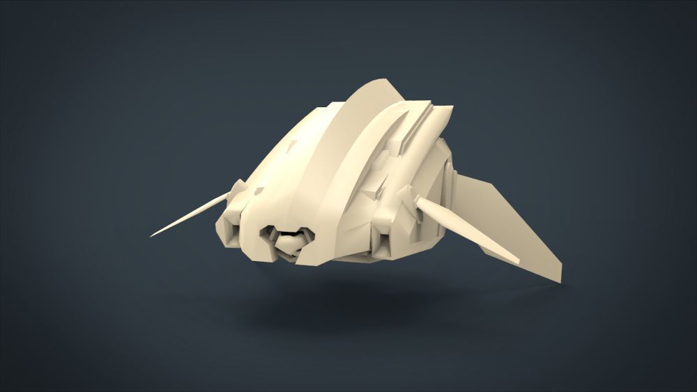 Motho Siji SpaceShip Low-poly 3D model_17