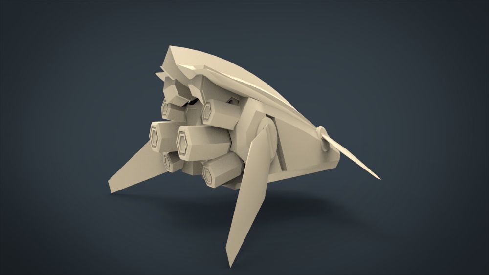 Motho Siji SpaceShip Low-poly 3D model_11