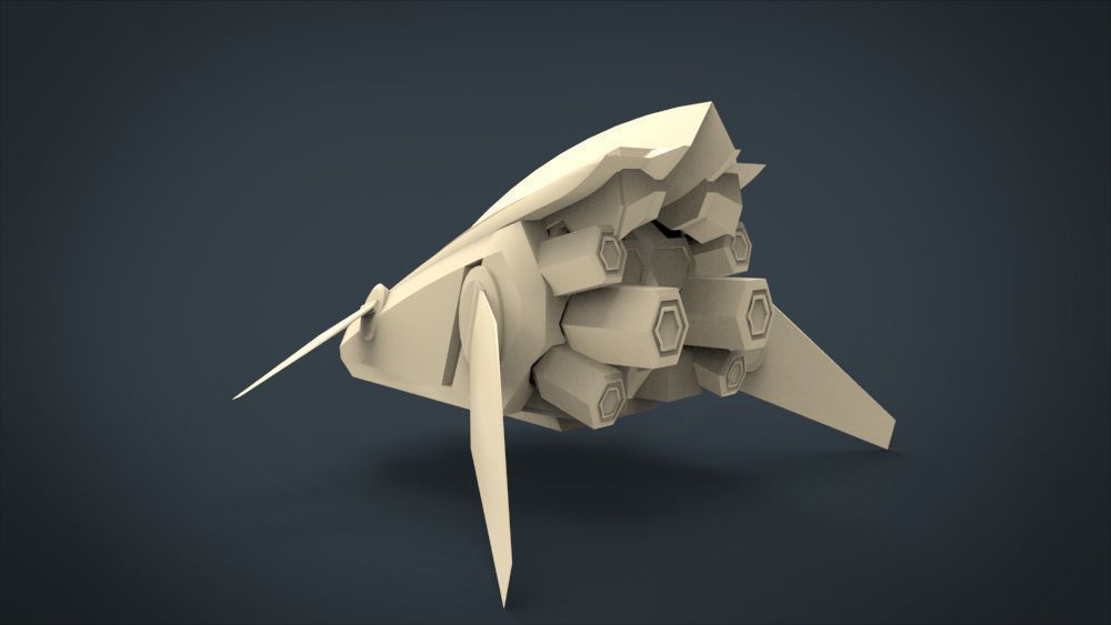 Motho Siji SpaceShip Low-poly 3D model_19