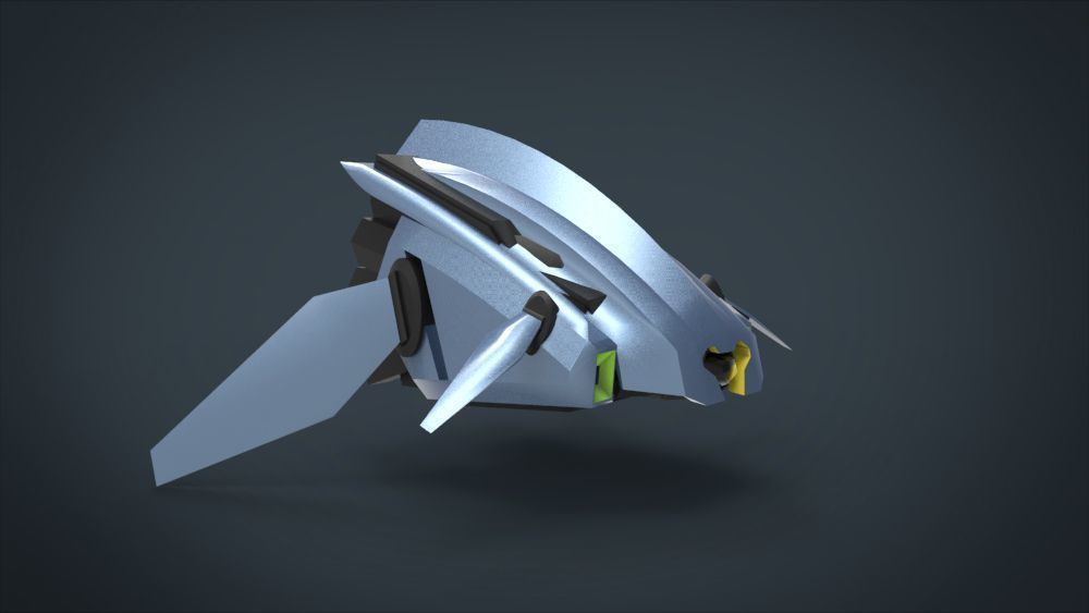Motho Siji SpaceShip Low-poly 3D model_2