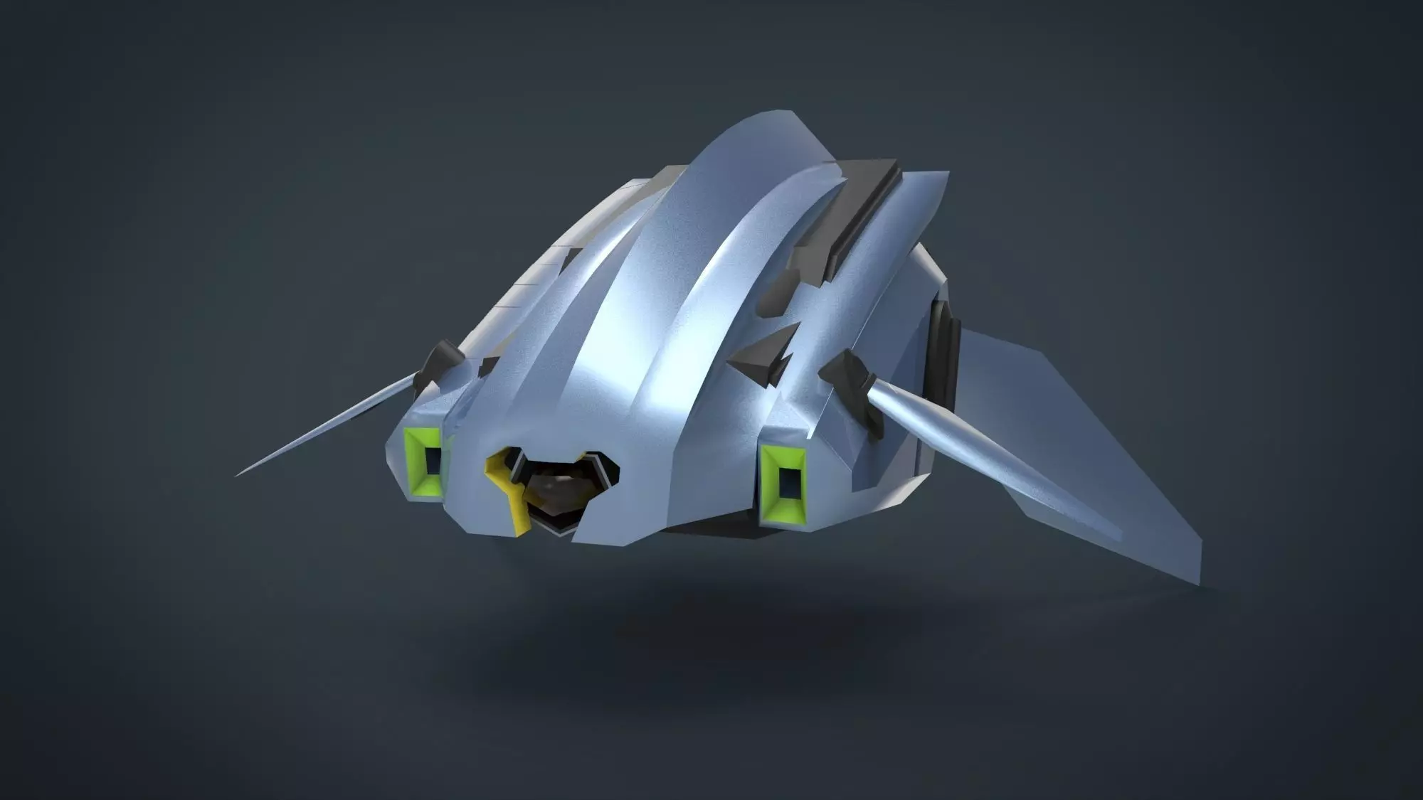 Motho Siji SpaceShip Low-poly 3D model_0
