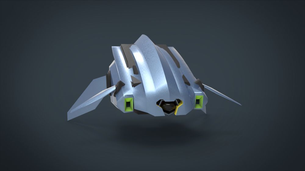 Motho Siji SpaceShip Low-poly 3D model_1