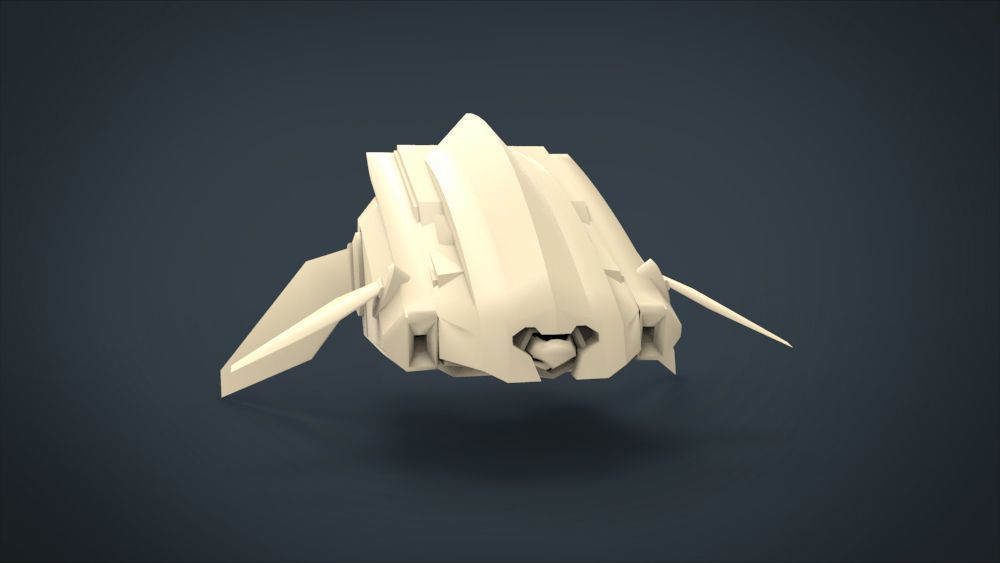 Motho Siji SpaceShip Low-poly 3D model_14