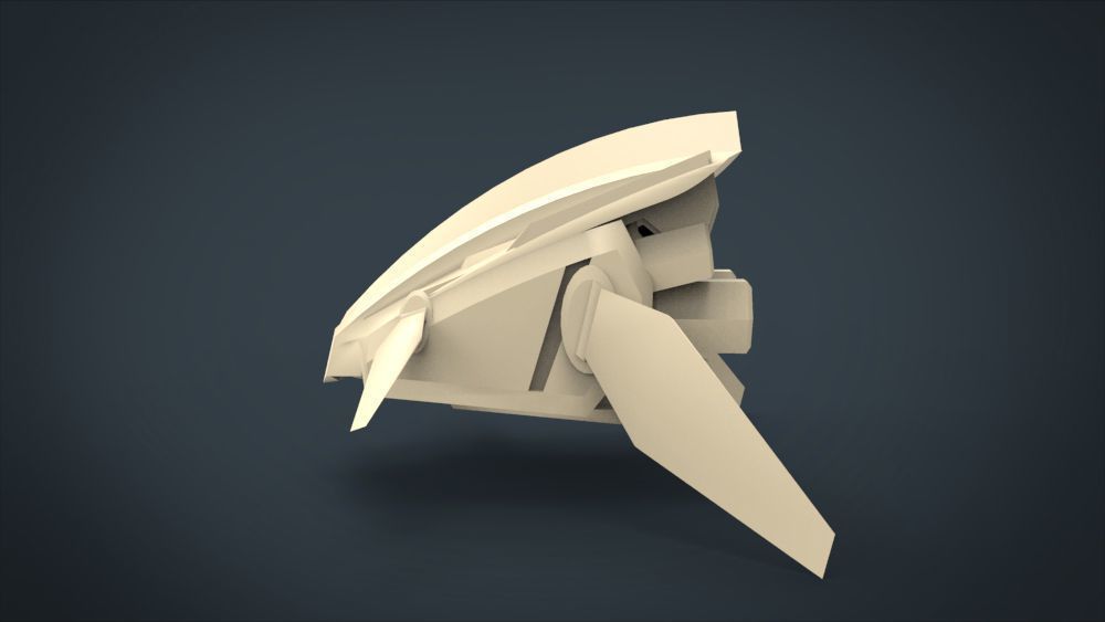 Motho Siji SpaceShip Low-poly 3D model_18