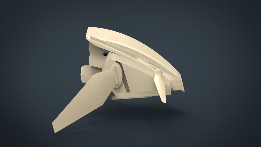Motho Siji SpaceShip Low-poly 3D model_12