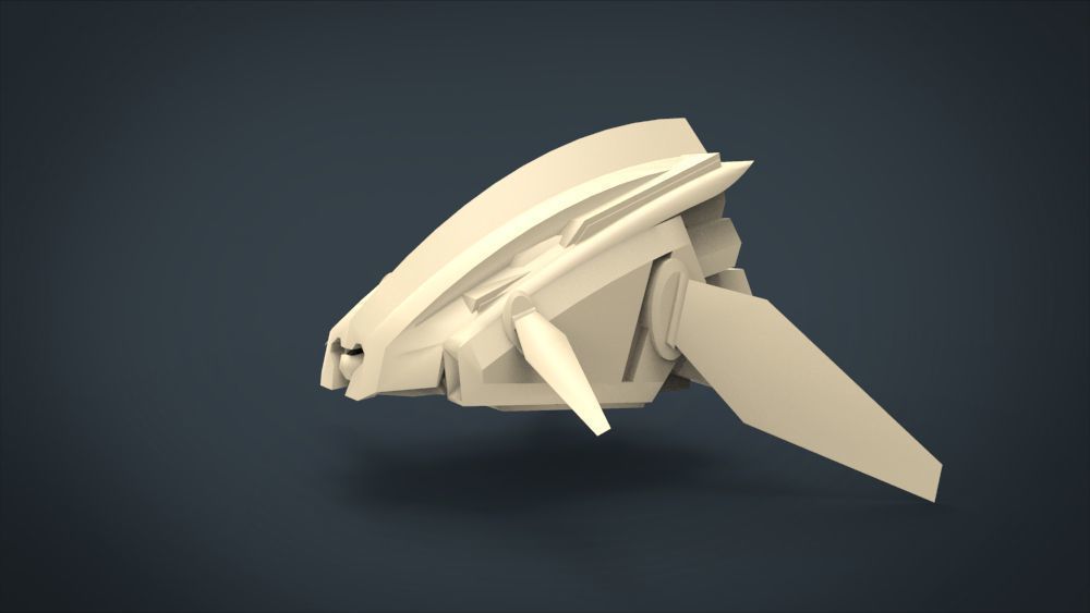 Motho Siji SpaceShip Low-poly 3D model_16