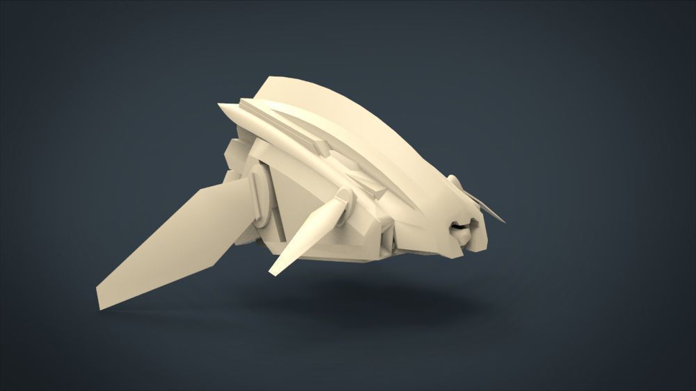 Motho Siji SpaceShip Low-poly 3D model_15