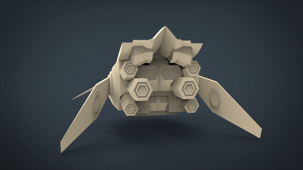 Motho Siji SpaceShip Low-poly 3D model_20