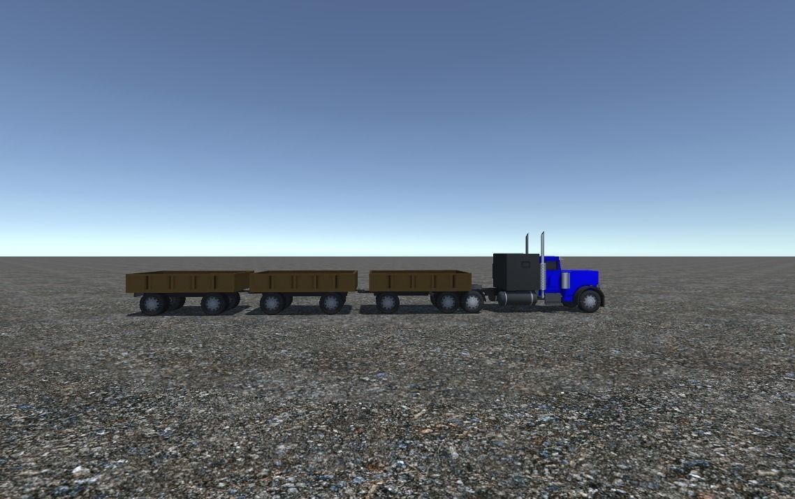Industrial Long Truck 2 Low-poly 3D model_4