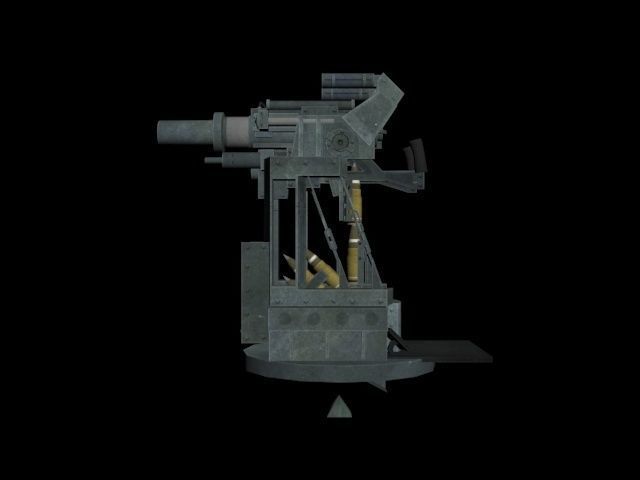 AntiTank Turret Low-poly 3D model_1