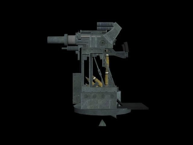 AntiTank Turret Low-poly 3D model_2