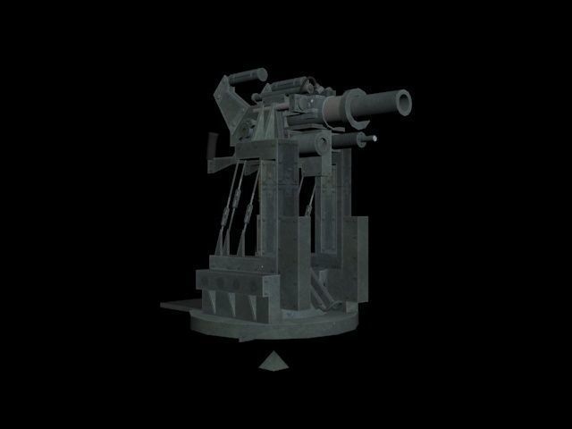 AntiTank Turret Low-poly 3D model_5