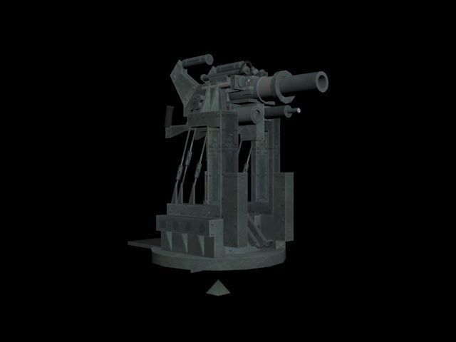 AntiTank Turret Low-poly 3D model_4