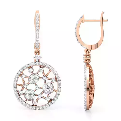 Round Lattice Drop Earring