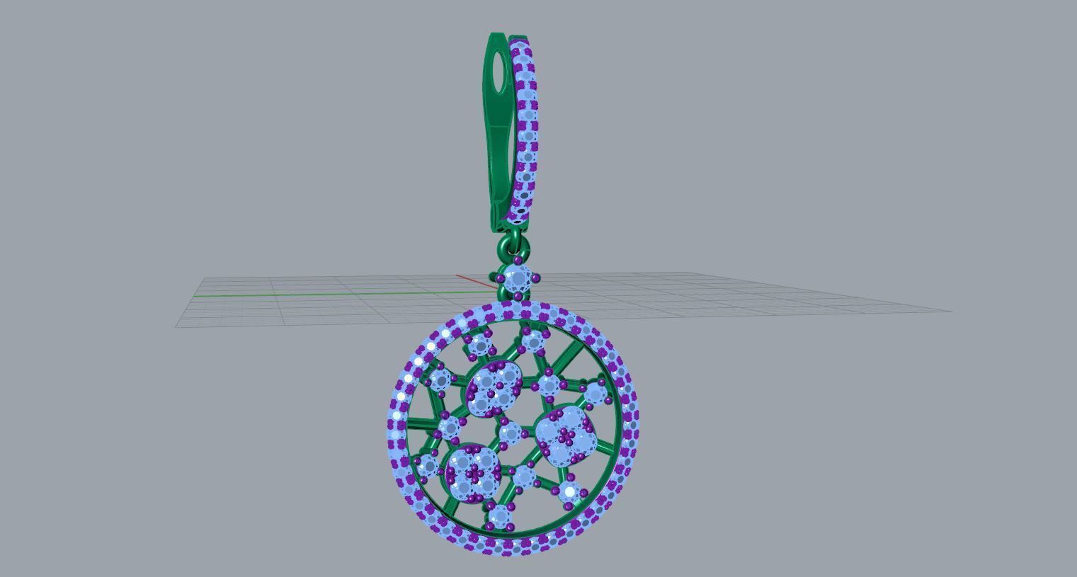 Round Lattice Drop Earring 3D print model_6
