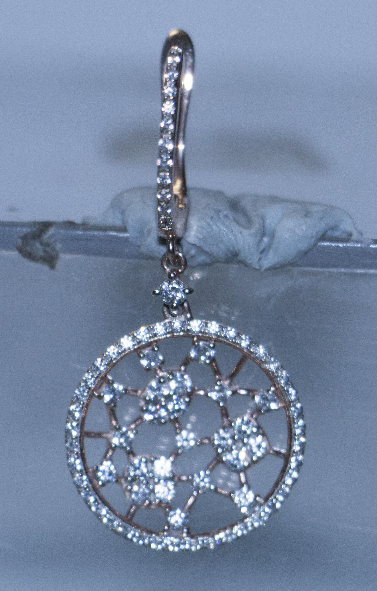 Round Lattice Drop Earring 3D print model_8