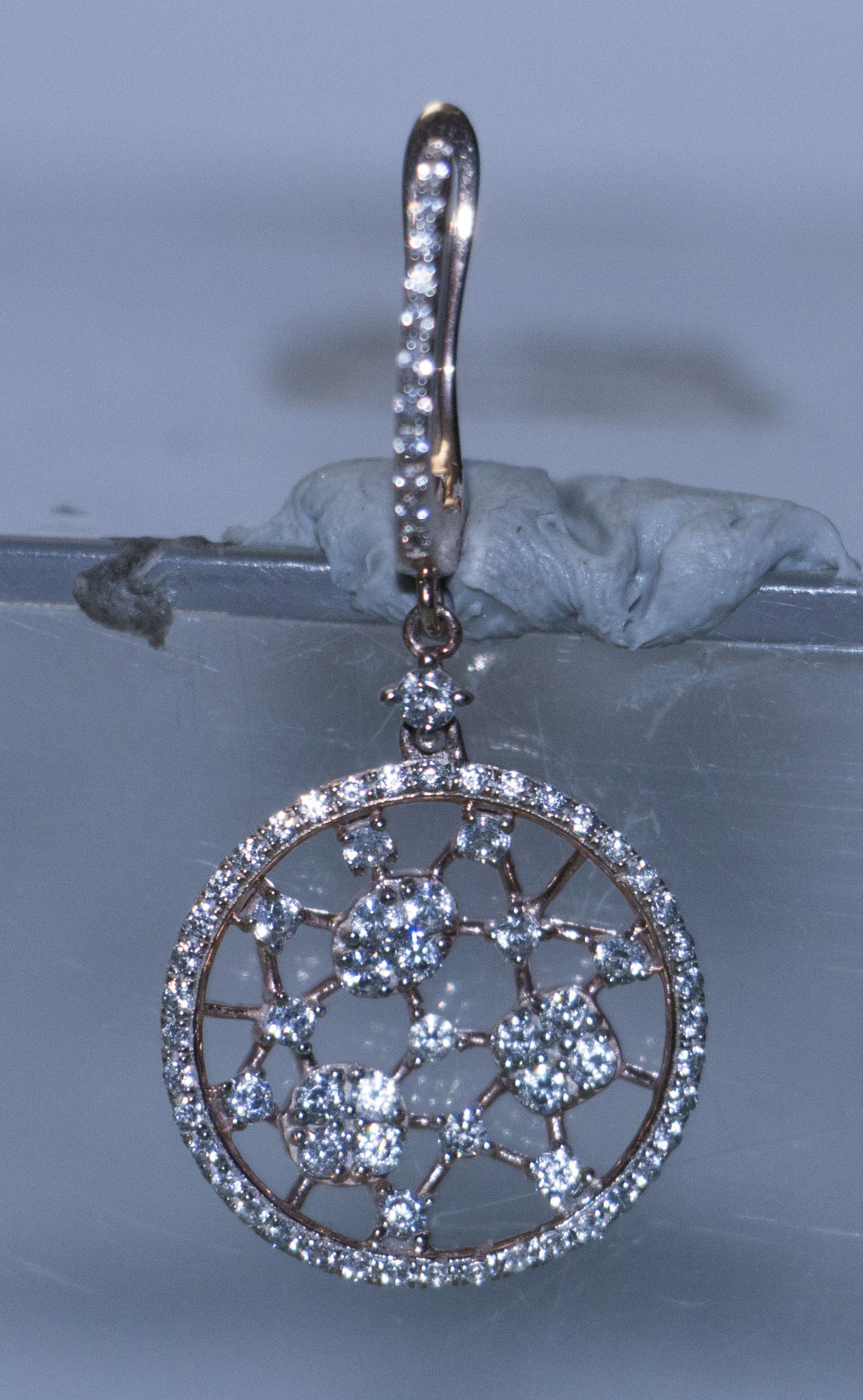 Round Lattice Drop Earring 3D print model_9