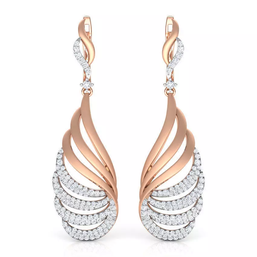 Paisley Arch Drop Earring 3D print model