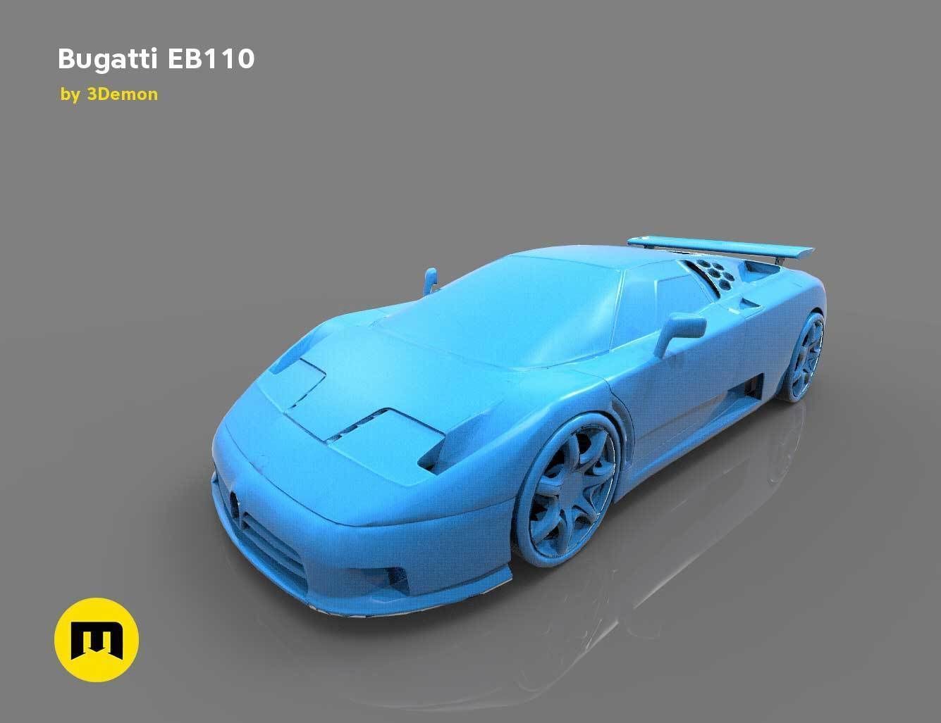 The mid-engine sport car - Bugatti EB110 3D print model_6