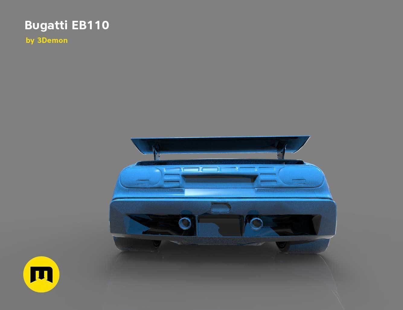 The mid-engine sport car - Bugatti EB110 3D print model_2