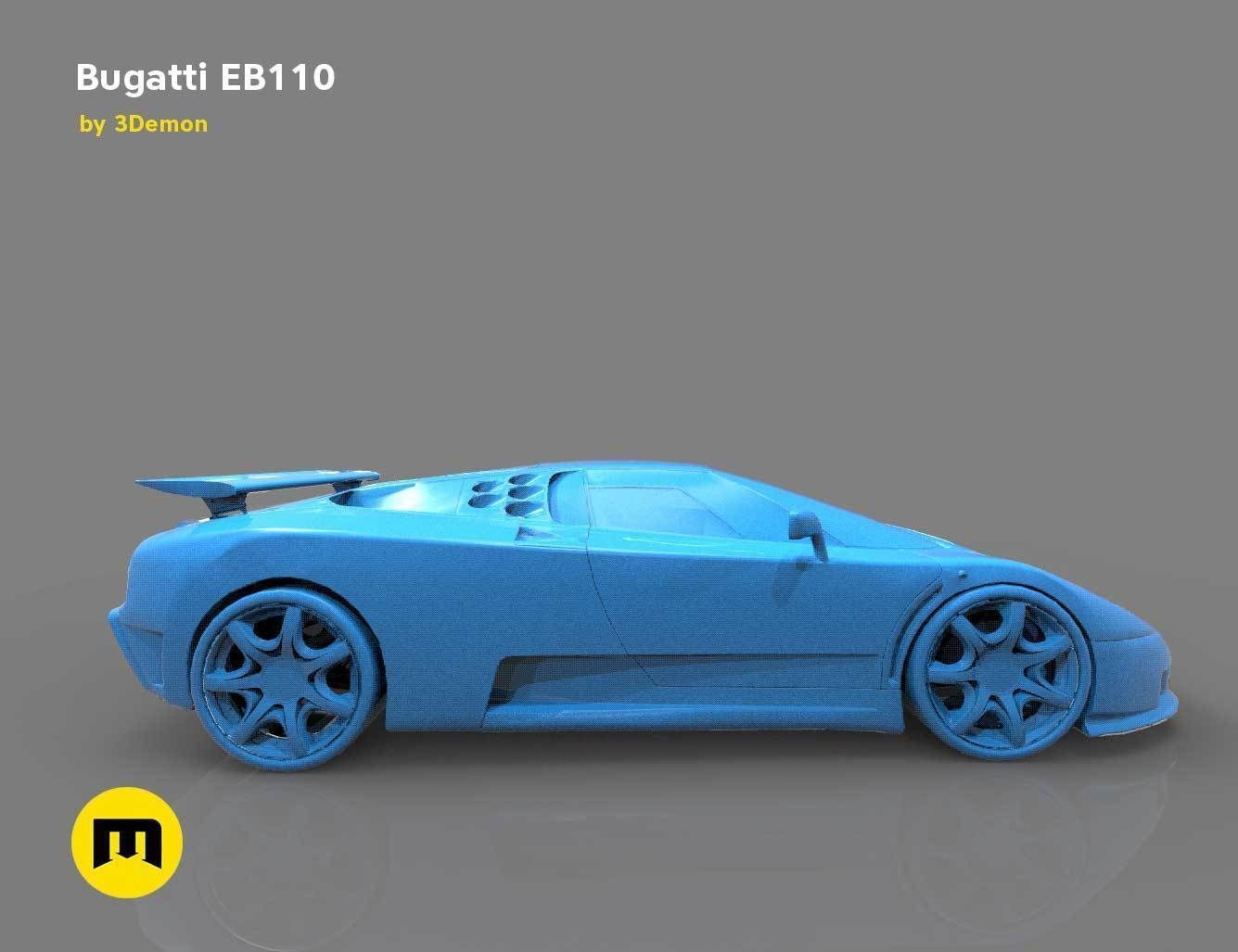 The mid-engine sport car - Bugatti EB110 3D print model_9