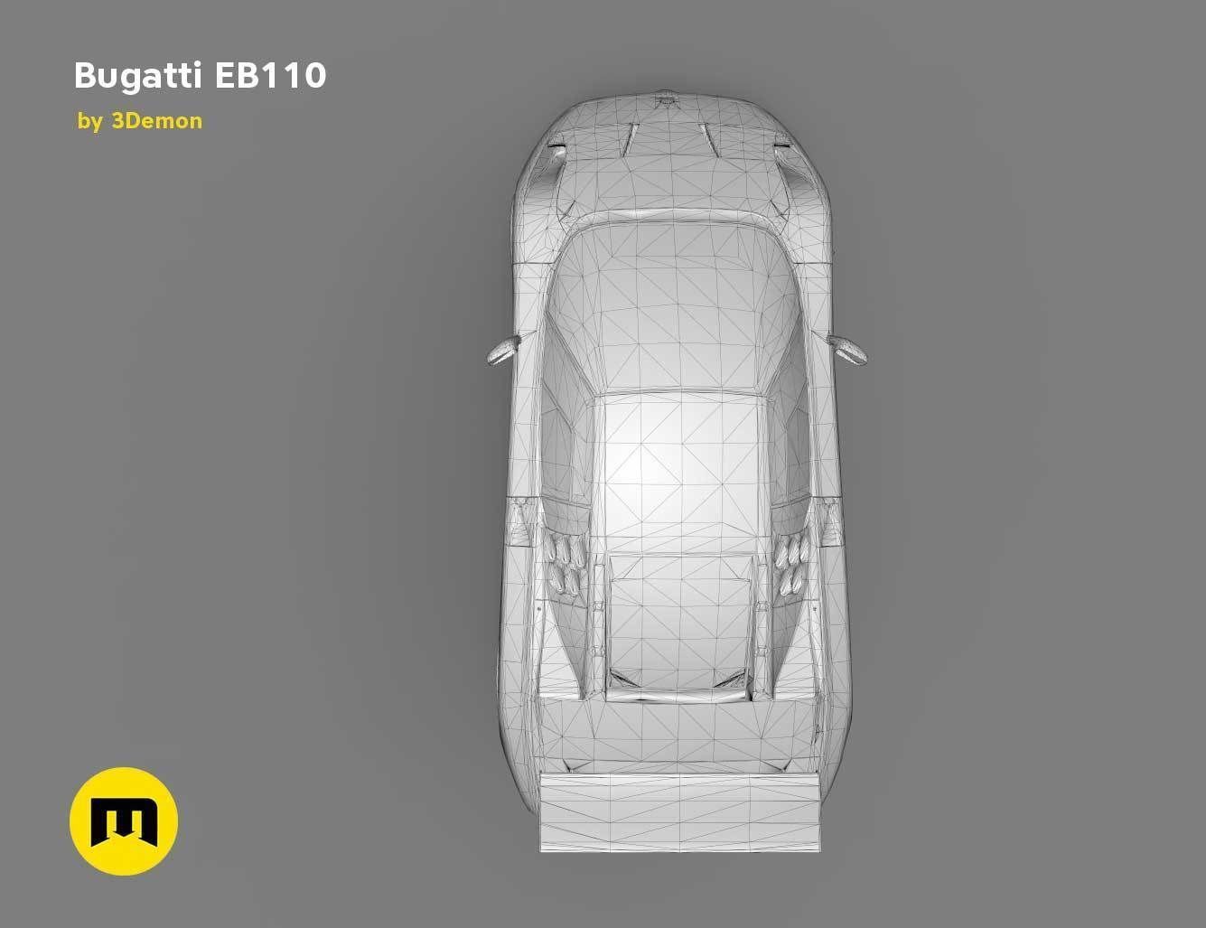The mid-engine sport car - Bugatti EB110 3D print model_19