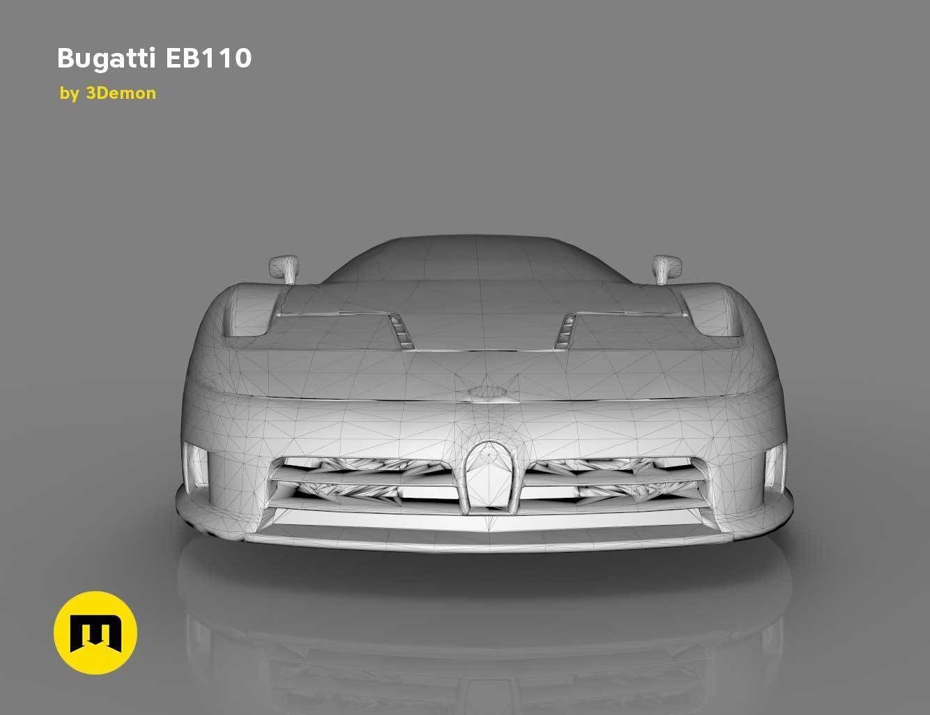 The mid-engine sport car - Bugatti EB110 3D print model_12