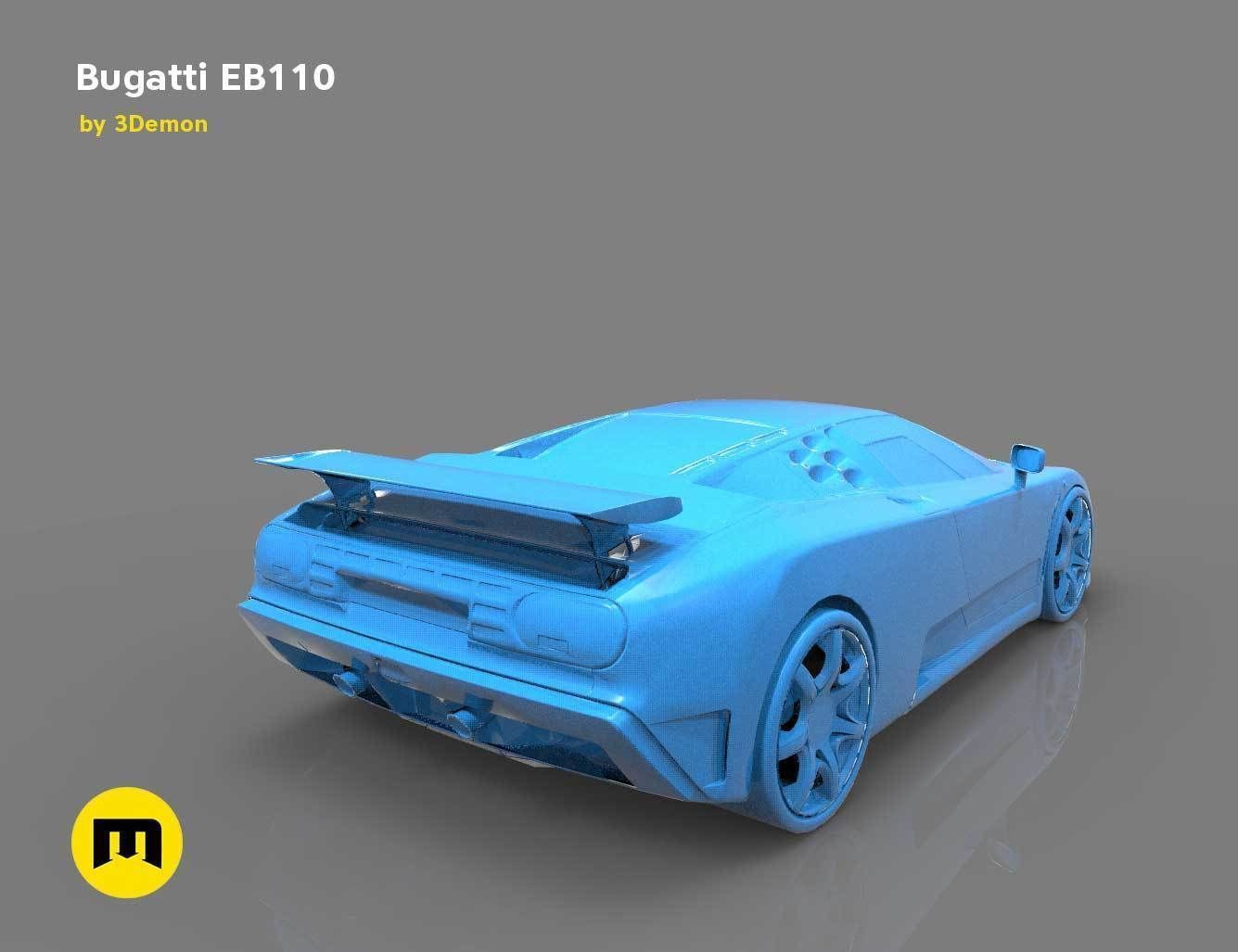 The mid-engine sport car - Bugatti EB110 3D print model_8