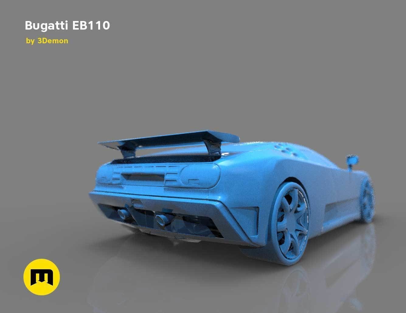 The mid-engine sport car - Bugatti EB110 3D print model_1