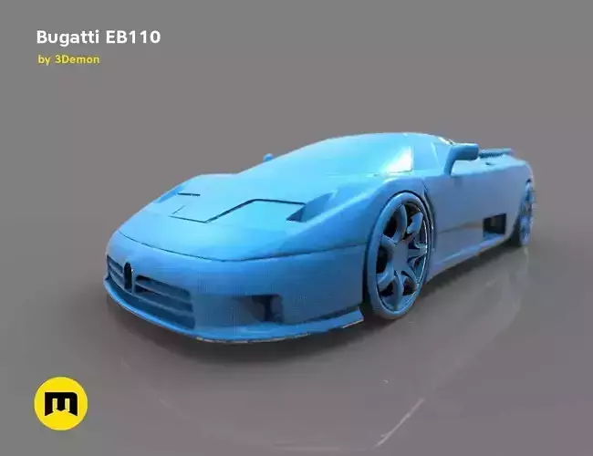 The mid-engine sport car - Bugatti EB110 3D print model